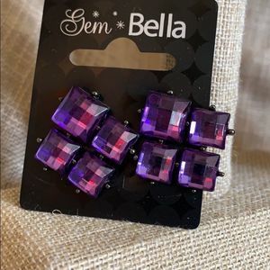 Purple Rhinestone post sassy earrings